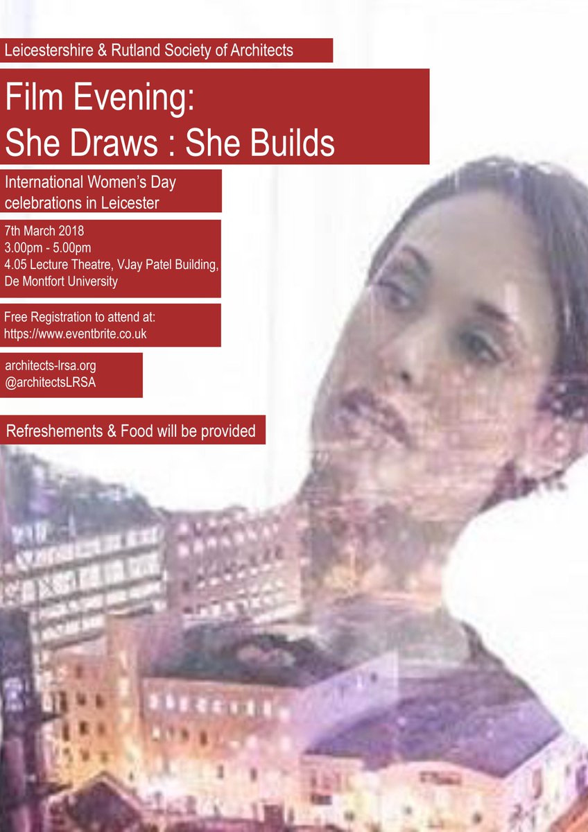 DMUArchitecture's tweet photo. WOMEN IN ARCHITECTURE day @dmuleicester Join us in celebrating #Internationalwomensday on the 7th of March. Book at https://t.co/4w9XH6lsDg @Art_and_Design @LsaSociety @architectsLRSA https://t.co/75LWac3fSU