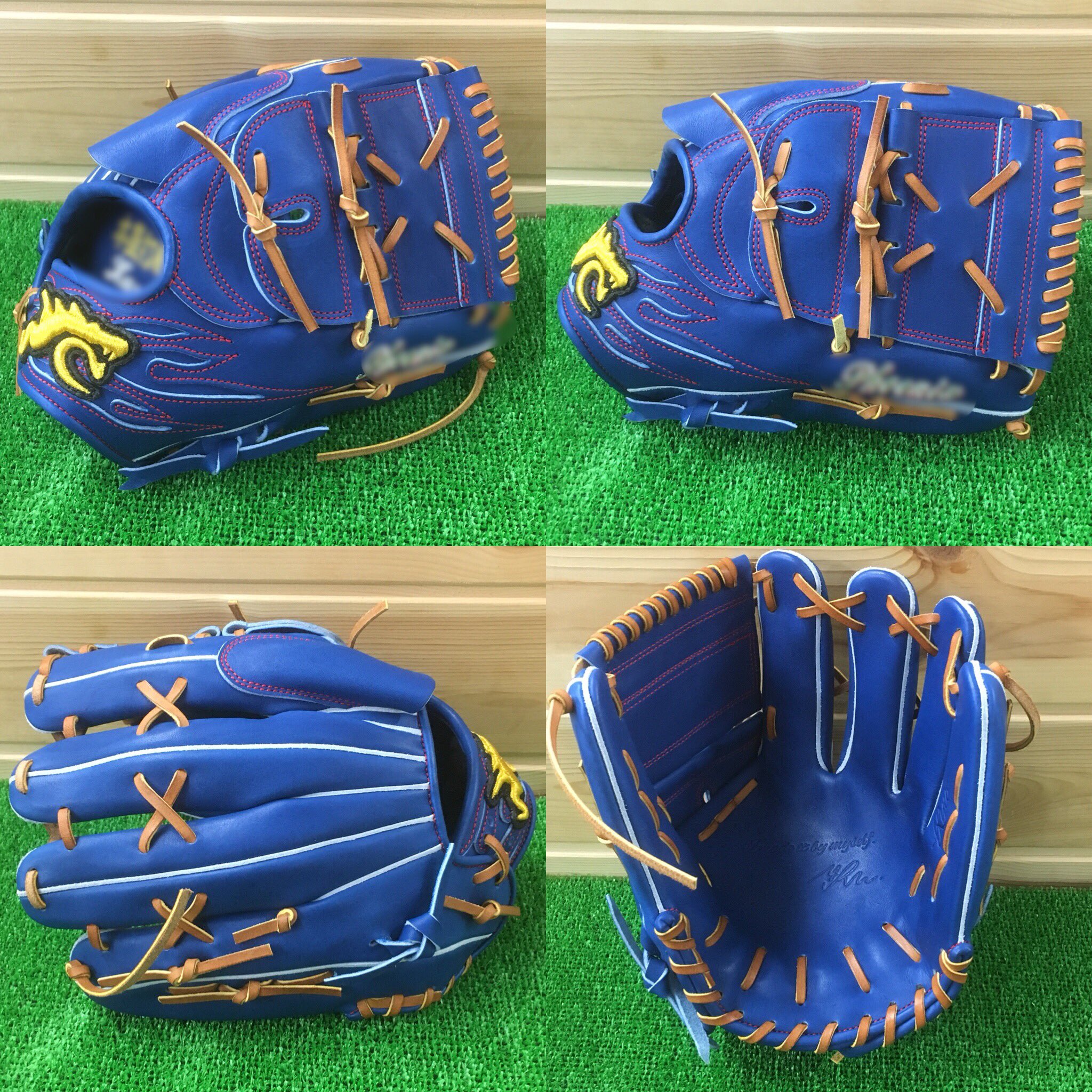 RYU 硬式用 投手 オーダー　グローブ 青　縦閉じ RYU 硬式用 投手 オーダー グローブ 青 縦閉じ