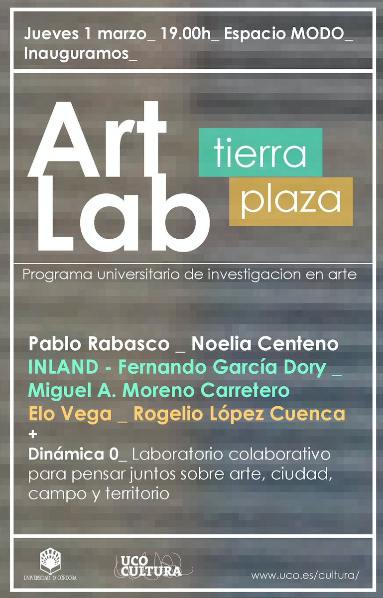 Laboratorio universitario de investigación en arte sobre el territorio. Del 9 al 11 de marzo en el entorno del Parque Periurbano Fuente Agria. GRATUITO, alojamiento y manutención incluidos.
