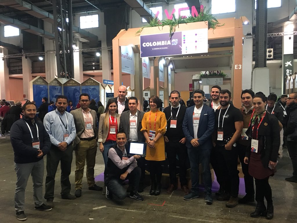4YFN_MWC's tweet photo. Government of Colombia’s 🇨🇴 delegation of #startups exhibiting with us at #4YFN18 #MWC18 https://t.co/5XFcq7tJ2a