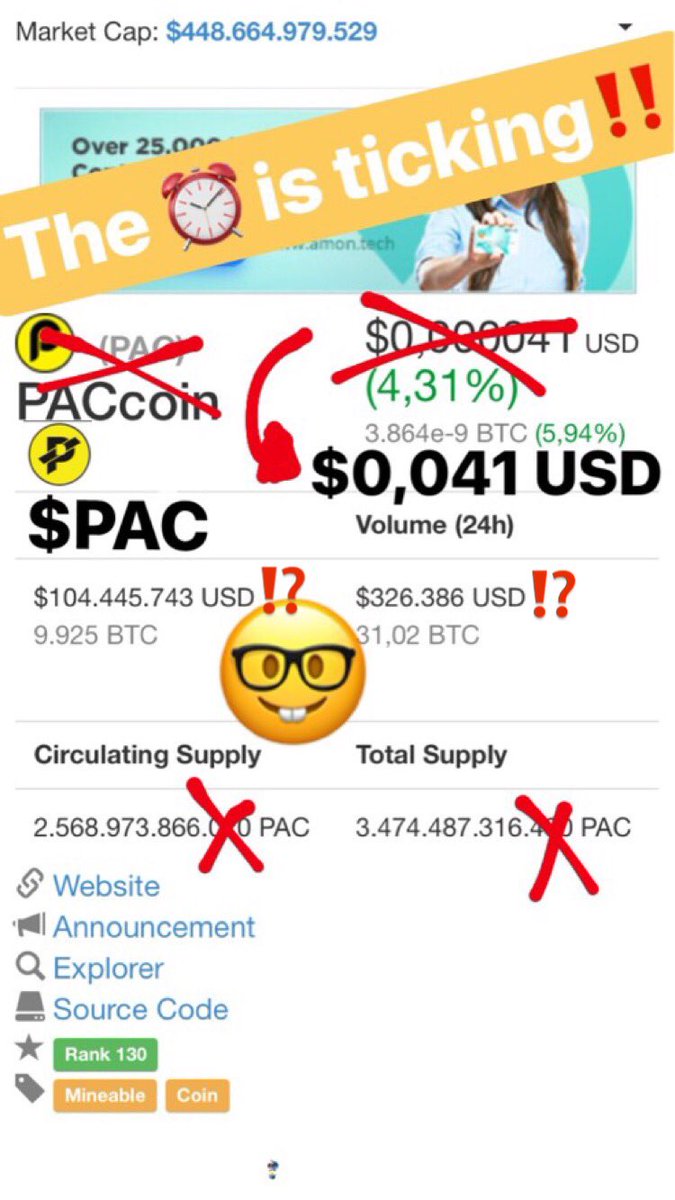 Fawakatube's tweet photo. $PAC 😜 1 March ⏰⏰⏰ 
.
#digibyte #cryptocurrency #dogecoin #ripple #xrp #bitcoin #blockchain #coinbase #litecoin #paccoin #myriad #verge #reddcoin #verge #GCN #coins #blockchain #dentacoin #bitcoin #robinhood #tron #kin #experiencepoints #teslacoin #PAC #bestofcrypto https://t.co/lybZNbeR0E