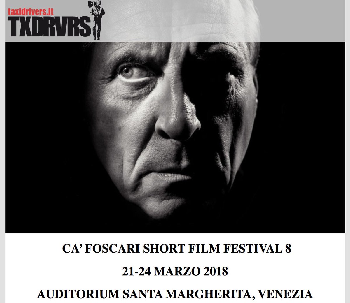 CaFoscariShort's tweet photo. #PeterGreenaway e #RobbPratt tra gli ospiti dell’ottava edizione del #CaFoscariShort @TaxiDriversRoma
https://t.co/wULiACQZmy https://t.co/LZIemCD21F