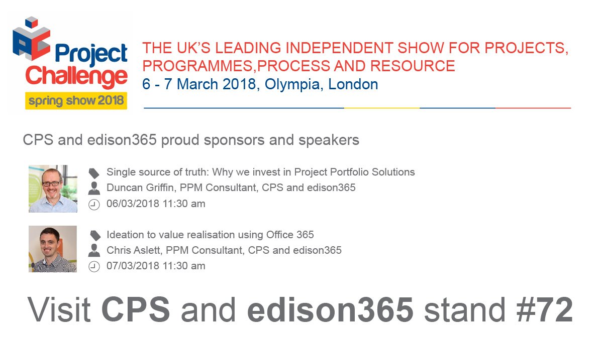 edison_365's tweet image. We are at @projchallenge - 6/7th March, come and talk to our experts on stand 72. 

Discover the freedom to #crowdsource #ideas from employees, and the method to implement them with edison365. 

Register for free at projchallenge.com/register/

#Pmot #PMO