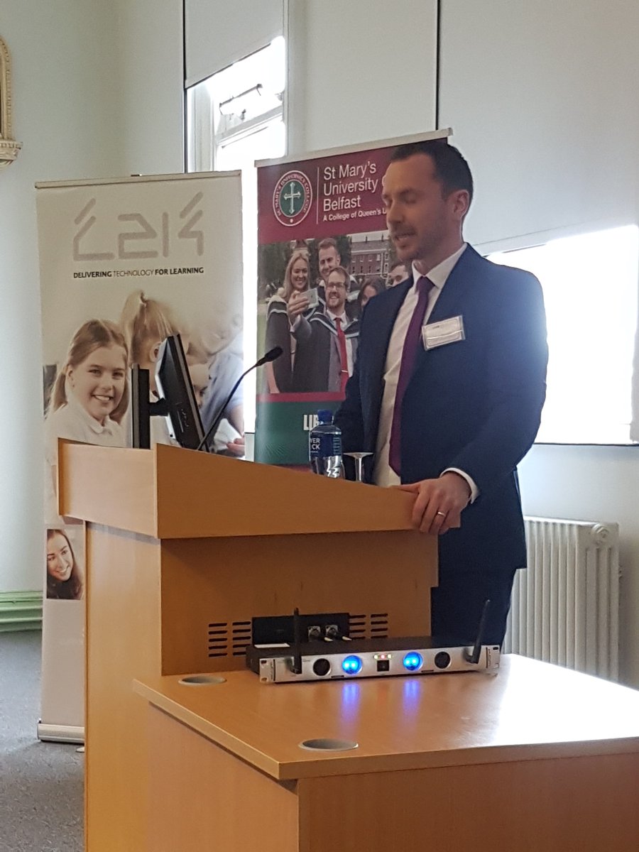 C2k_info's tweet photo. "No point having the latest technology if the teachers are not equipped to use it." @EdTechHugh echoing the words of @curriculumni as he introduces his talk on how Office365 is used in @TummeryPS . #C2kelearn https://t.co/pHrkYUSzmr