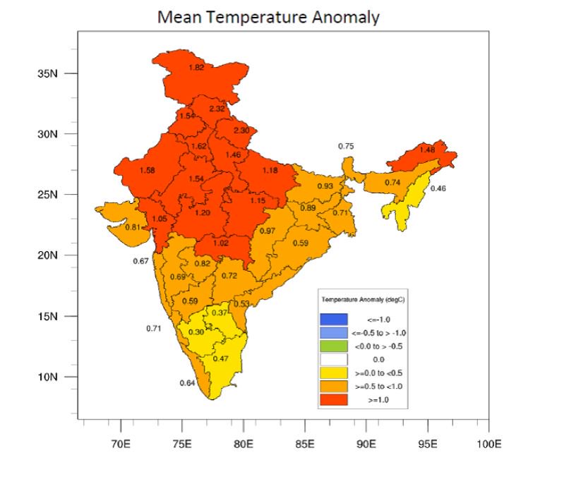 sayantanbera's tweet photo. Brace for a hotter than normal summer (with mean temperatures in over half of the country higher by more than 1 degree celcius above normal), says IMD in its summer forecast (March to May). 52% probability that tempeatures in core heat wave zone will touch their peak. https://t.co/gmT1BSCHUM