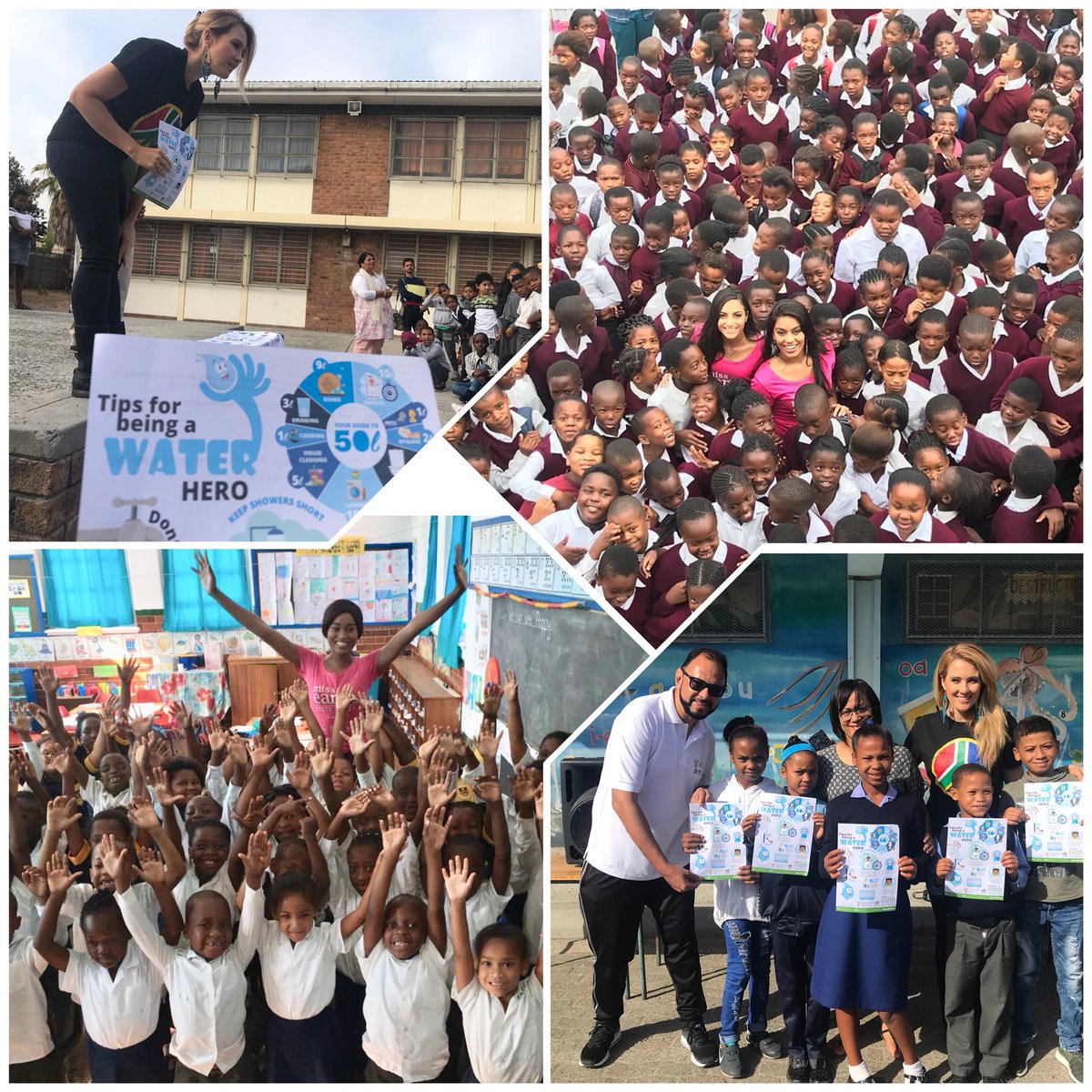 Abramjee's tweet photo. We recruited tens of thousands of young #WaterHeroes in and around Cape Town over the past ten days. #SaveWaterAmbassadors from @missearth_sa visited 100 schools as part of phase 1. @DWS_RSA @OperationSA1 @ChangeAgentSA @DBE_SA @TheCapeArgus @NationalCoGTA https://t.co/L2BhIwHdt4