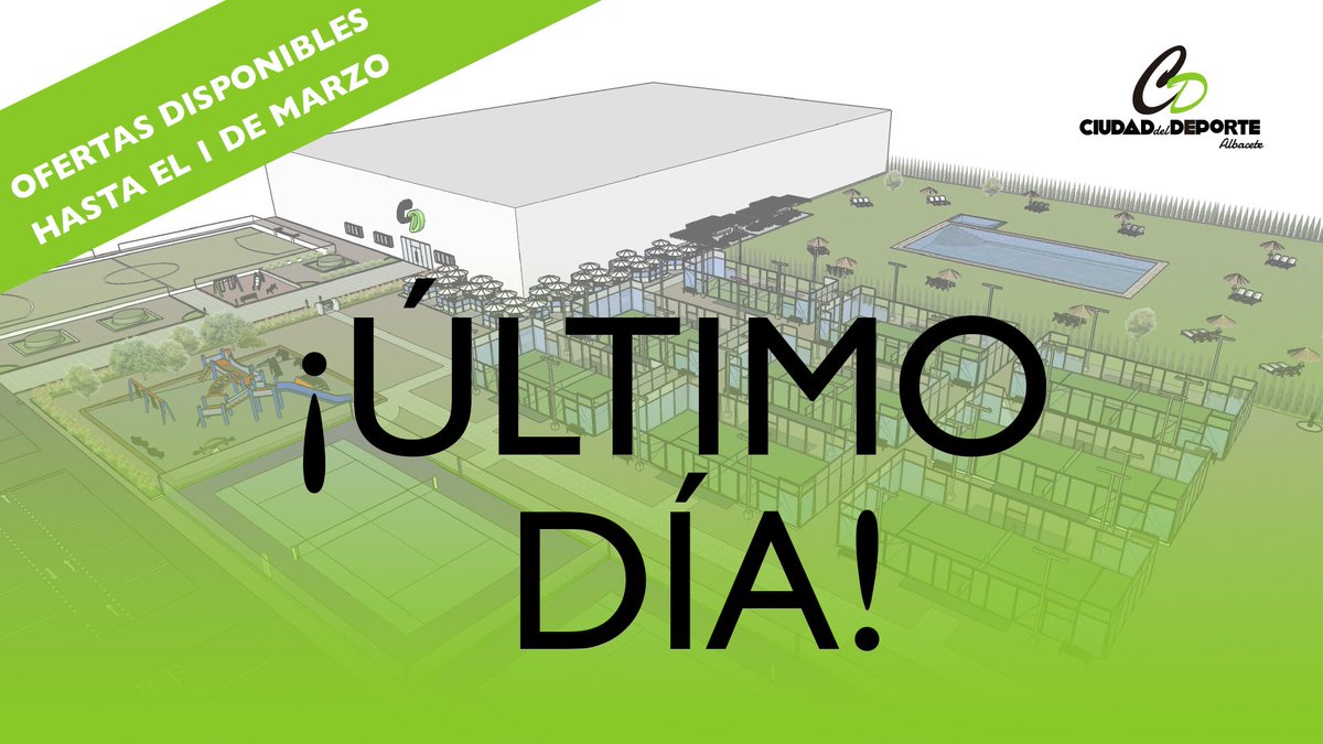 📣📣Mañana 1 de marzo sube el precio y se eliminan todas las ofertas anteriores, ¡INSCRÍBETE YA!

Ya no queda nada para iniciar las obras 🔜 🚧

Más información:
📍Calle Concepción 18, 4º piso
☎️ 634 451 080 
📨 info@ciudaddeldeporte.es
🖥 ciudaddeldeporte.es

#albacete