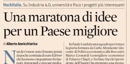 TortugaThink's tweet photo. Oggi sul @sole24ore si parla di #Hackitalia. Forza, tutti in edicola: siamo a pagina 11!
#econ24 https://t.co/X3biIB4o4O