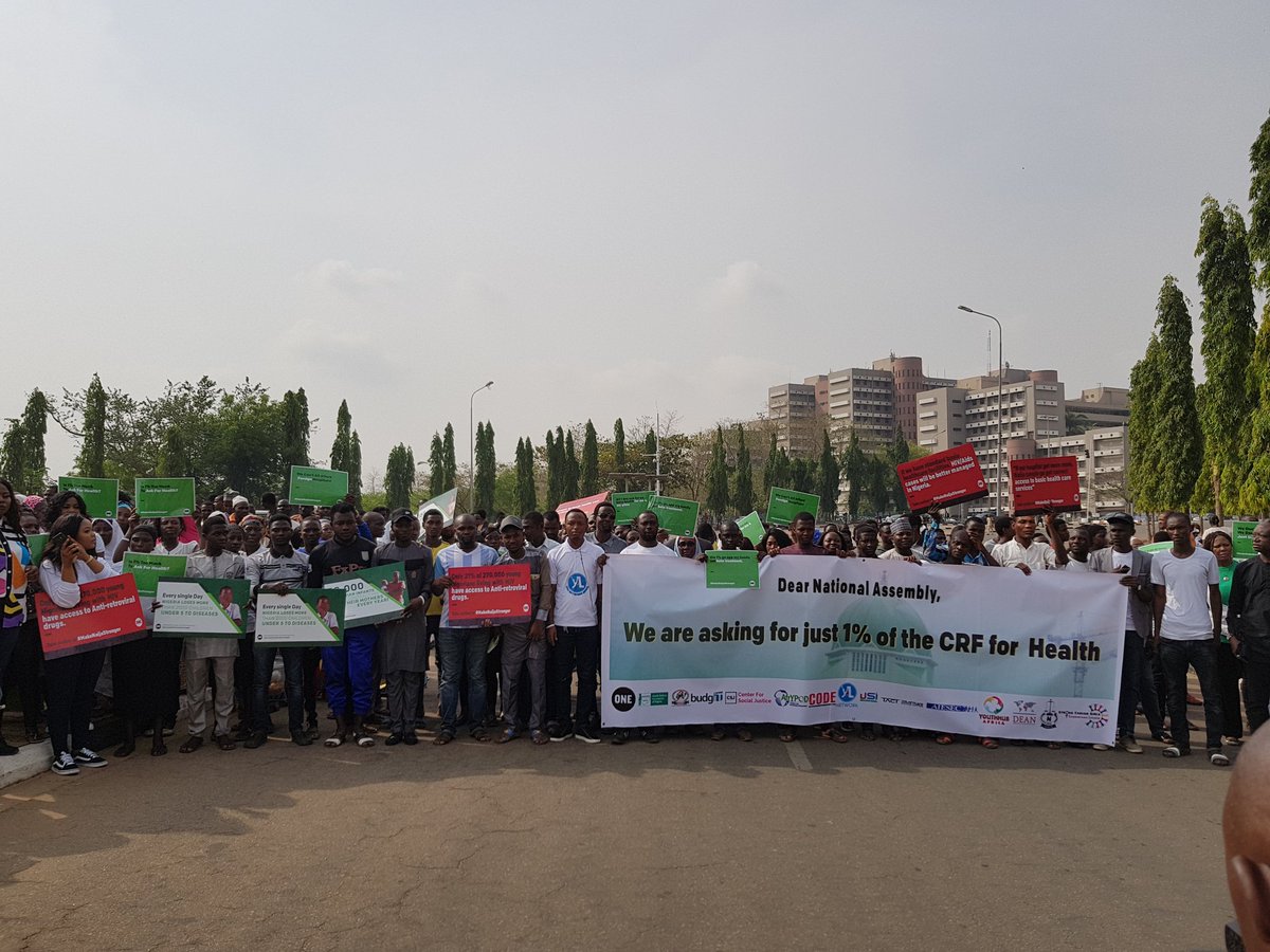 BudgITng's tweet photo. Our support to @ONEinNigeria campaign on the National Health Act. #MarchForHealth https://t.co/0Bg7Jl2zTX