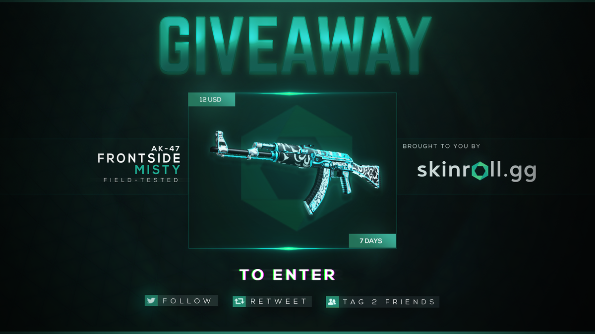 SkinRollgg's tweet photo. 7 Day Giveaway!

Follow the instructions on the Artwork to participate.

Visit us on https://t.co/JE0t5Tyxrs

We offer Roulette, 1v1 Jackpots ( new gamemode, combination of coinflip + Jackpot, come check it out ;] ), Crash &amp; soon Upgrader.

Use Code "Free" for some free credits. https://t.co/jUbsypxEcx