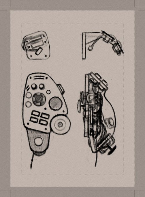休憩夢想。
誰も作ってはくれないので、自分で多ボタン2スティック1ホイールの片手(左手)コントローラーを作りたい。もう長いことずっと思ってる。 