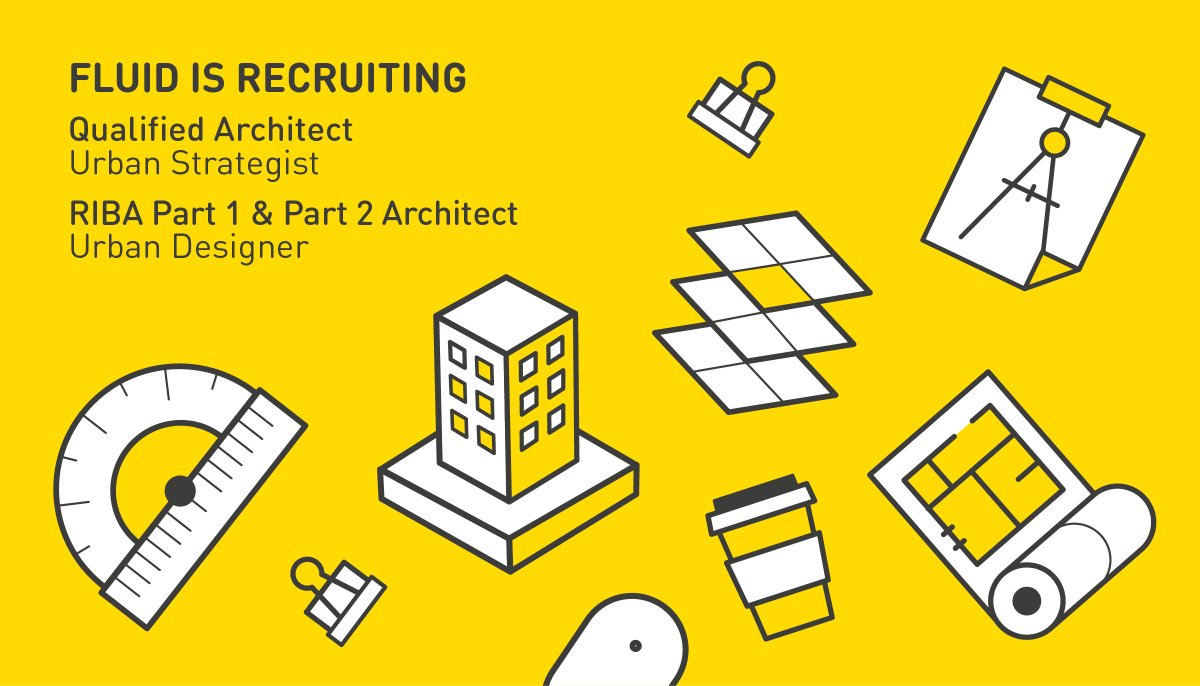 We are hiring! Our Shoreditch based firm is currently seeking an experienced Qualified Architect/ Urban Strategist and RIBA Part 1 &amp; 2 Architects/ Urban Designers. Learn more about these opportunities at our website. fluidoffice.com/fluid-is-recru…
