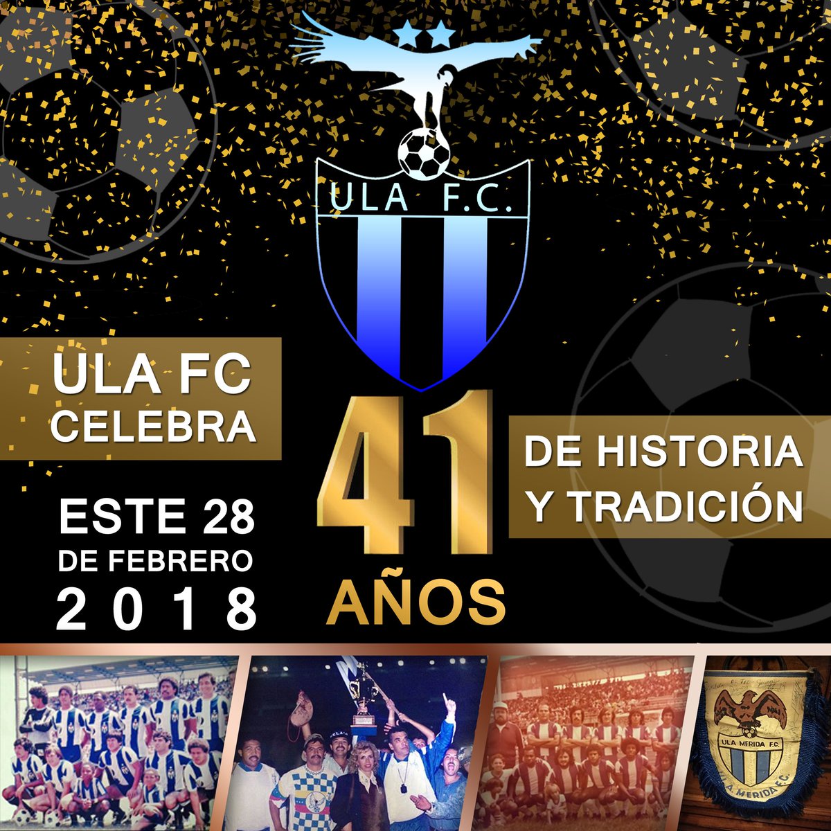 ULAFCOFICIAL's tweet photo. #Institucional 🎉

Un día como hoy hace 41 fue fundado el #ULAFC 

!!FELIZ ANIVERSARIO¡¡ para todos nuestros fanáticos, amigos y los que de alguna u otra manera formamos parte de esta familia.   

 #VAMOSULAFC #ULITADEMIVIDA #JuntosPorUnSueño 🔵⚪️ https://t.co/dLJrJPEs8n