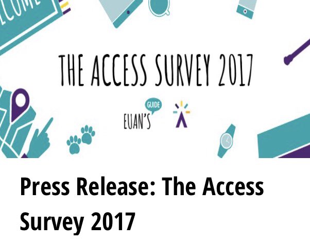 AccessibleDS's tweet photo. Fantastic survey @EuansGuide to help everyone understand some of the barriers and solutions faced by disabled people everyday. Let’s encourage EVERYONE to look at results and do just one or two things to start your journey to better access....it’s east💕😀💕😀 @access4alluk #help https://t.co/vNlAk2lPih