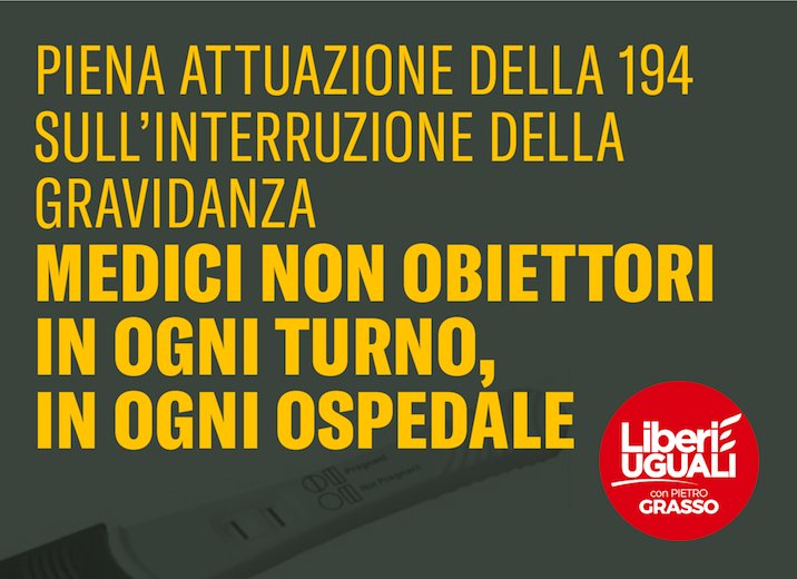 La relazione sulla legge 194 del ministero della Salute spiega che non c'è un problema obiettori all'interruzione di gravidanza perché basta un medico non obiettore per ogni reparto. No, ministro Lorenzin, proprio non ci siamo