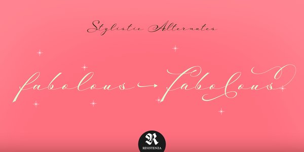 Chic by name, chic by nature. The elegant and exuberant Mina Chic by <a href="/rsztype/">Resistenza Type</a> is a beautiful new version of one of their most popular scripts, Mina. It's also currently on offer. buff.ly/2sZq6uI