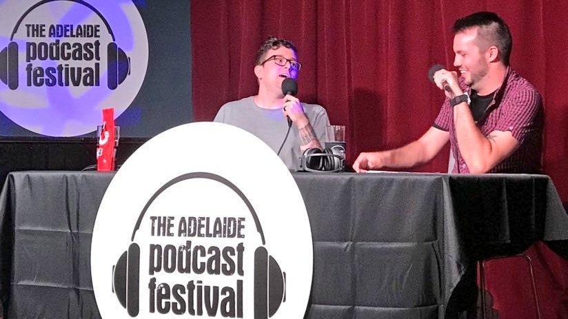 adeLOLpodcast's tweet photo. We did a thing. Thanks for having us @AdlPodFest, appreciate ya'. Sorry for sullying your name @placardmedia. #Adelaide #ADLPodfest #heapsgoodhistory https://t.co/7WVGlSBSBZ