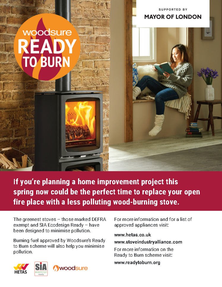 Mayor of London supports the replacement of open fires with SIA Ecodesign Ready stoves to reduce PM emissions
Advert in today's Evening Standard
stoveindustryalliance.com