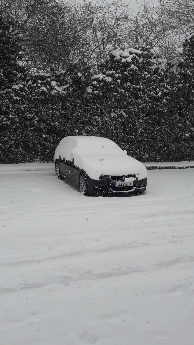 dan1975johnson's tweet photo. Snow, Snow, Snow at @TROexperiential Burton Road today. The most in 5 years I reckon. I bet @_woozer is enjoying his cycling holiday while his car is covered in the white stuff! https://t.co/a0EPYbcb4f