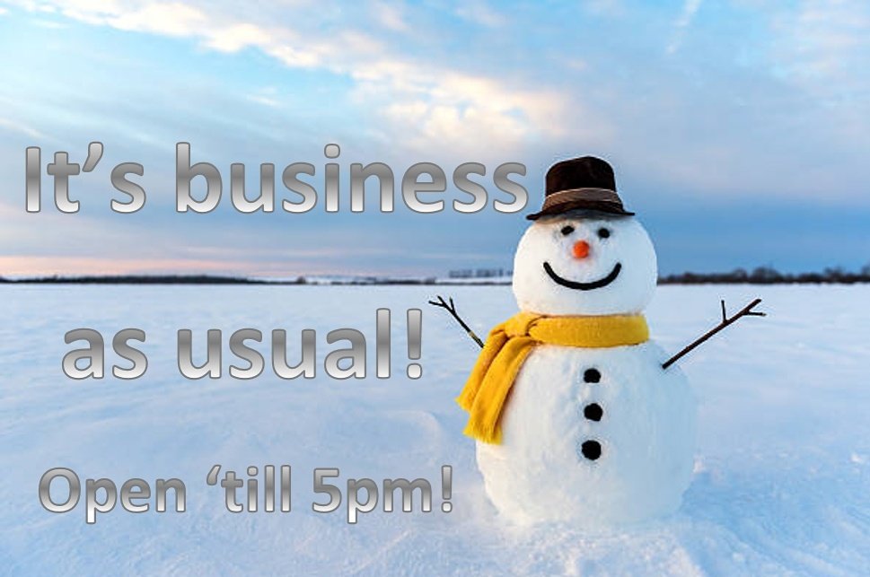 wasmithuk's tweet photo. Business as usual despite the horrendous weather ☃️❄☃️❄ #openforbusiness #snow https://t.co/HRe1xmZccO