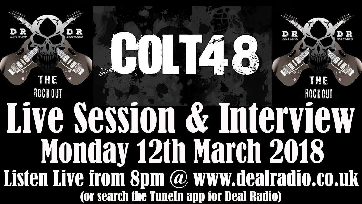 #Kent #Rock band @colt48rock will be joining us in the <a href="/DealRadio/">Deal Radio</a> #LiveRoom for a #LiveSession &amp; #Interview on Monday 12th March!
Join the event page for updates - facebook.com/events/1790198…