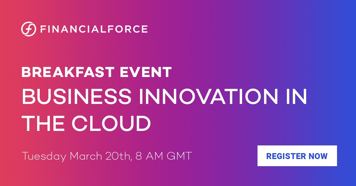 Join us for breakfast &amp; hear industry experts share their analysis of current practices &amp; future trends in the real world of cloud business systems. bddy.me/2GPtZV7 #CloudBusiness #Innovation