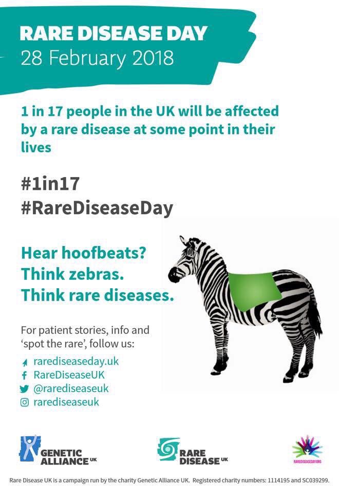 @gloshospitals Today is Rare Diseases Day, we are a family of zebras for whom the NHS is fabulous. One of us is even #undiagnosed (ultra rare zebra). Pls help raise awareness #1in17 @rarediseaseuk @swanuk