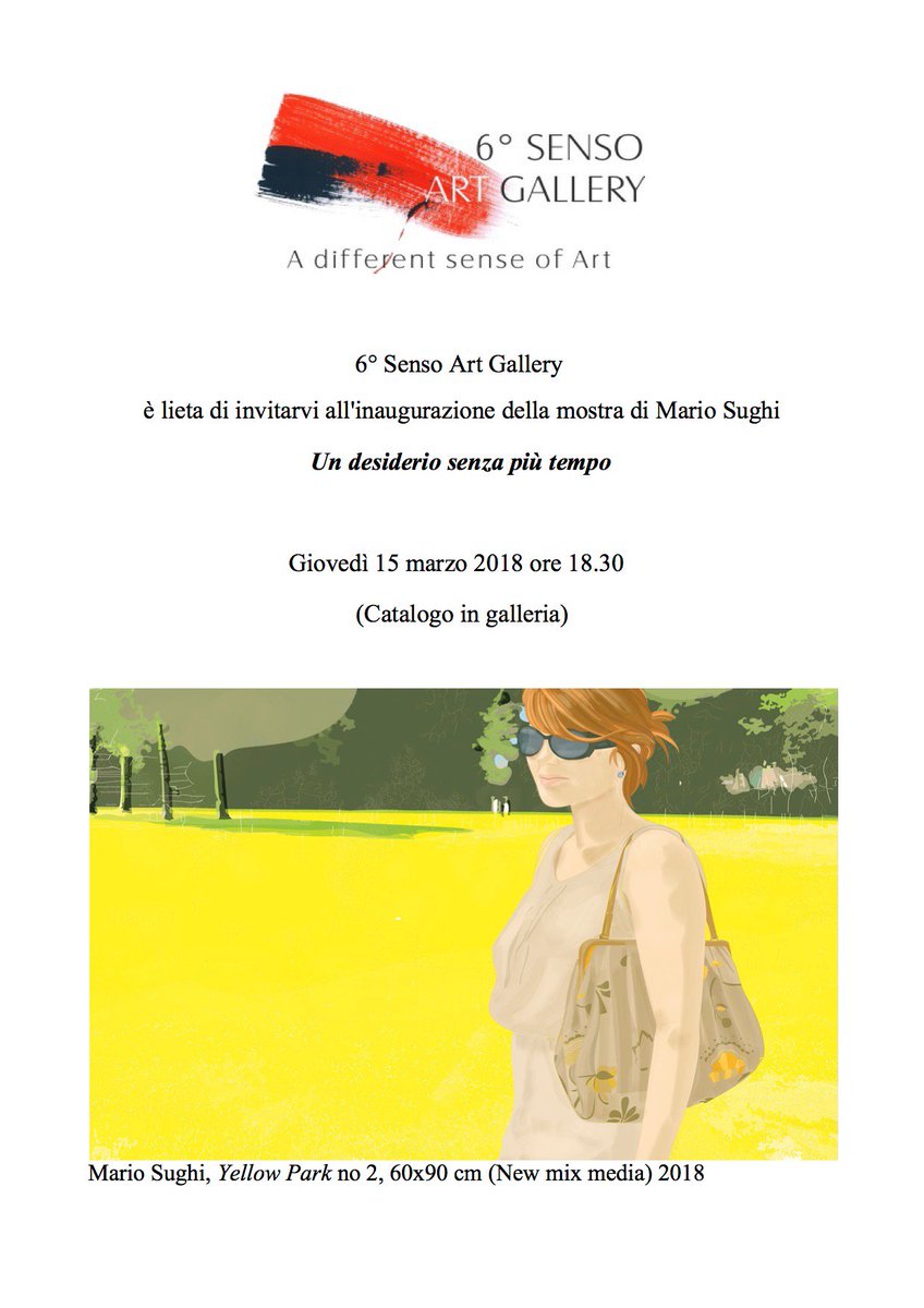 #SestoSensoArtGallery è orgogliosa di presentare la prossima
 #mostra# di #MarioSughi!. #SestoSensoArtGallery is proud to present next #exhibition of #MarioSughi!.

arte.go.it/event/mario-su…