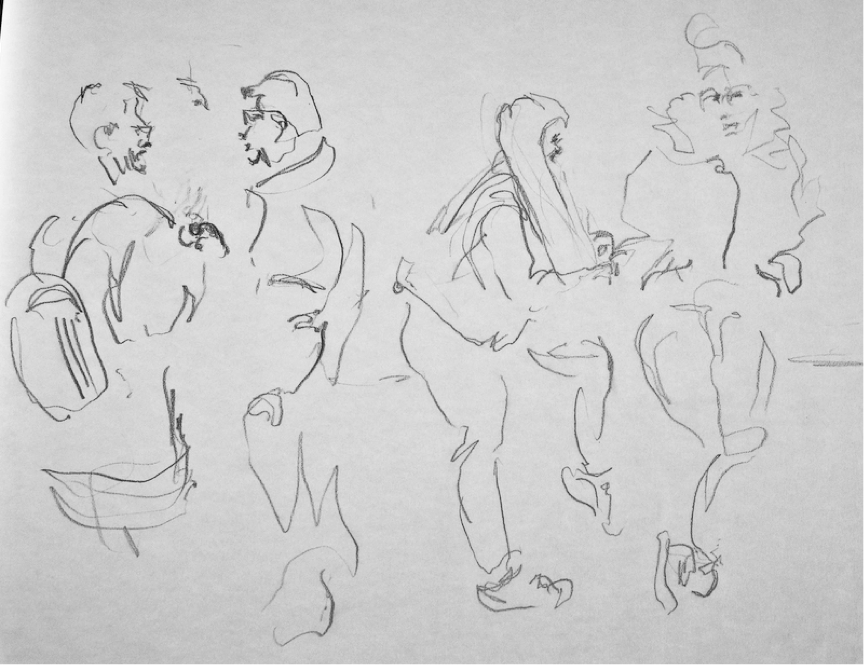 WriteAberdeen's tweet photo. - Ere’s mair calories in it than there is in yer spirits.
- It’s nae good for ye still.
- Well, aabody’s gotta die.
#aberdeenoverheard #theshelter #Aberdeen #Doric #Scots #theatre #art #drawing #sketch #verbatim https://t.co/RpVJqbu5lh