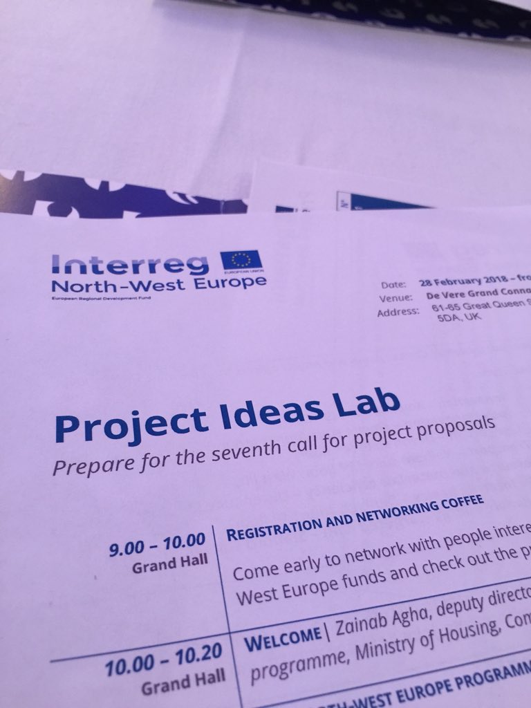 ESEC2's tweet photo. Today we’re at the @INTERREG_NWE #ProjectIdeasLab, meeting other local authority colleagues to discuss projects on renewable energy, transport, social innovation #PILab https://t.co/LmXtbmxpZ2