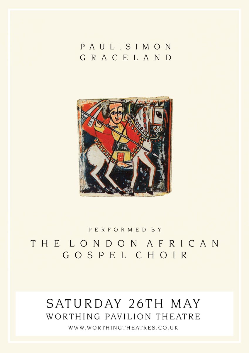 formpresents's tweet photo. *NEW SHOW*
We are proud to announce that the incredible London African Gospel Choir (@TheLagc) will be performing Paul Simon's Graceland in full at Worthing Pavillion Theatre on Saturday 26th May! 
Tickets now on sale via @seetickets: https://t.co/4bAfC0bZC6 https://t.co/MFouyPST2N