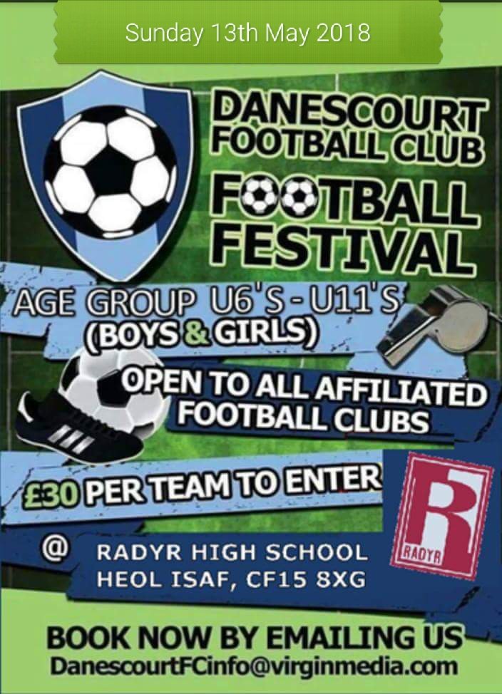 DanescourtFC's tweet photo. We are looking to add an u5 age group to out up and coming festival.

If you have any u5 team and would be interested please get in contact ASAP. https://t.co/8LzMiPEm2e