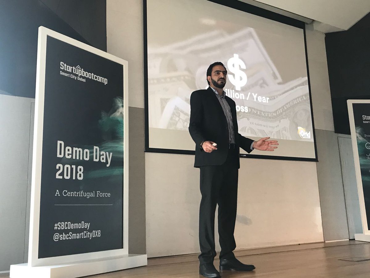 SBC_Dubai's tweet photo. @ShishinyEhab founder of @sc_grid is taking the stage by the storm explaining their cutting edge technology reshaping the way Cargo's moving around the world #SBCDemoDay #SBCSmartCityDXB https://t.co/oVr4npslZ3
