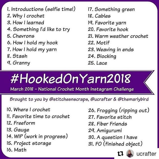 craftyescapism's tweet photo. Who is ready for an Instagram challenge? 😄 #HookedOnYarn2018 starts tomorrow! Organized by @ucrafter @stitchesnscraps
&amp; @themarlybird

#Repost @ucrafter (@get_repost)
・・・
It's getting close to the start of the #HookedOnYarn2018 Instagram Challenge! J… https://t.co/83A9xd5tDH https://t.co/zuT0HIqDvT