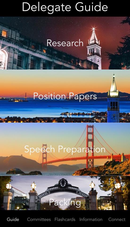 berkeleyMUN's tweet photo. Be sure to download the BMUN Guide from the App Store for a one-stop shop of all the conference information you need! The app also has flashcards in case you need to brush up on your committee terms. Download here: https://t.co/hO8VgqBJ1w https://t.co/Nfm65pmQL6