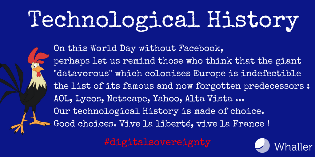 whaller_en's tweet photo. On this World Day without Facebook, 
perhaps let us remind those who think that the giant "datavorous" which colonises Europe is indefectible 
the list of its famous and now forgotten predecessors. #digitalsovereignty https://t.co/hkMDaT3ppE