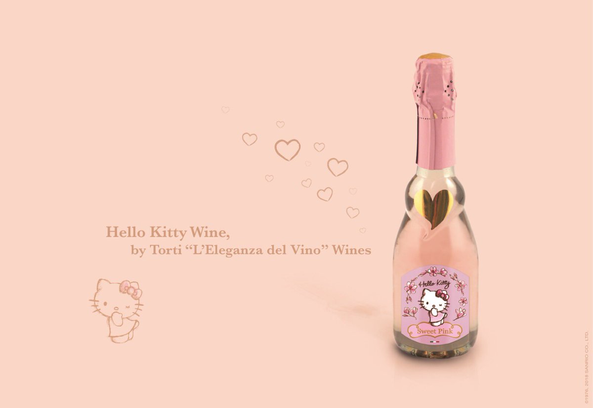 WeRHelloKitty's tweet photo. A post for our 18+ friends! Did you know Hello Kitty wine is available in the UK exclusively @GreatWineDirect? โค๏ธ #hellokittywine #hellokitty https://t.co/IDOlVz0gJO