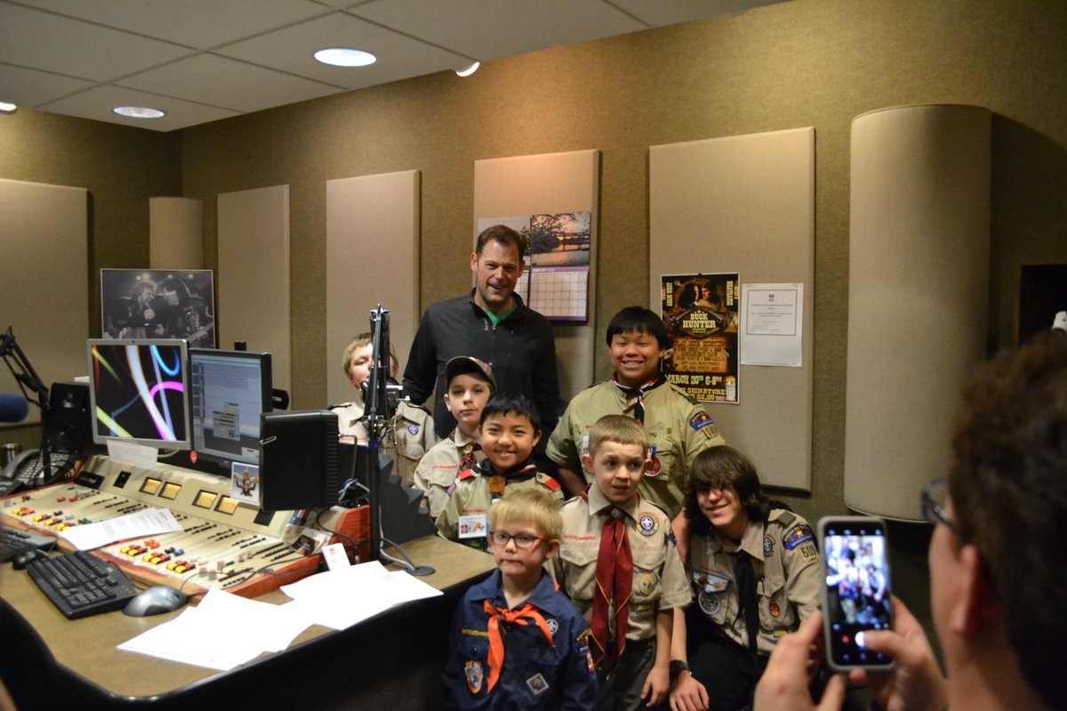 NorthernStarBSA's tweet photo. Did you hear any of these guys on @iHeartRadio today talking about being #likeascout ?? Share good deeds you see! @therealadamwest @daveryankdwb @1013KDWB https://t.co/w6YjjGW6si