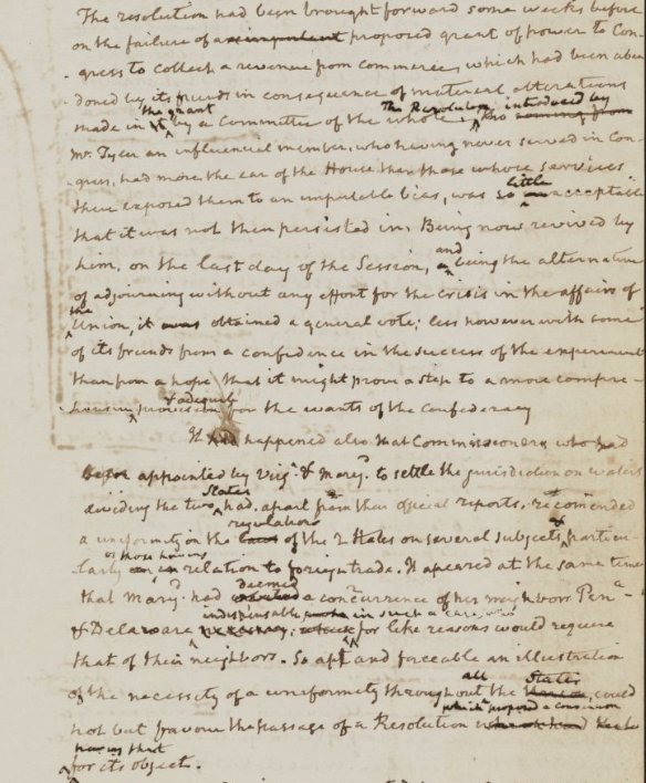 librarycongress's tweet image. New online: High-res color images of James Madison's notes from the Constitutional Convention.

The documents were prepared in our James Madison Memorial Building, Washington D.C.'s national memorial to the 4th president.
@JMU @JMMontpelier blogs.loc.gov/loc/2018/02/ne…