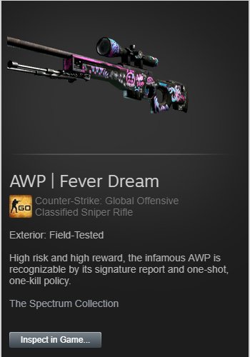 9999999999aggg's tweet photo. AWP Fever Dream Field Tested ($8)

To enter:
-Follow me
-Follow @CSGOMagicSite 
-RT/LIKE
-Subscribe
-Keyword
-MUST be in Stream: https://t.co/dzwKgIMDB7

#csgogiveaways #CSGOgiveaway #giveaway https://t.co/7jBMI8uIYW