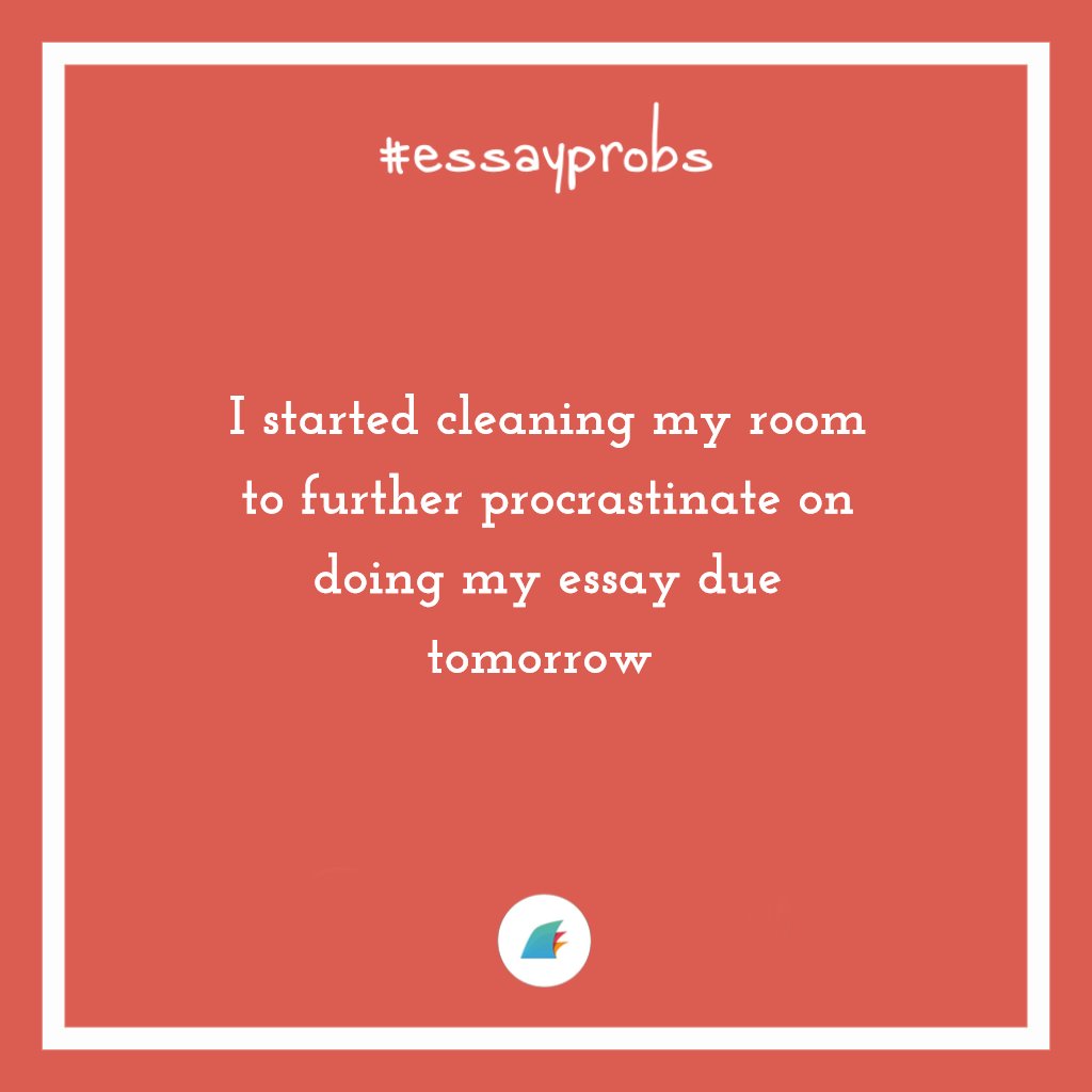 essayshark's tweet photo. #WednesdayWisdom Nothing makes you want to cook, clean, fold laundry, daydream, or nap like having an essay deadline. πππ
_____
#essayprobs by https://t.co/qNhLrMdc4x https://t.co/YrkFXuHGPn