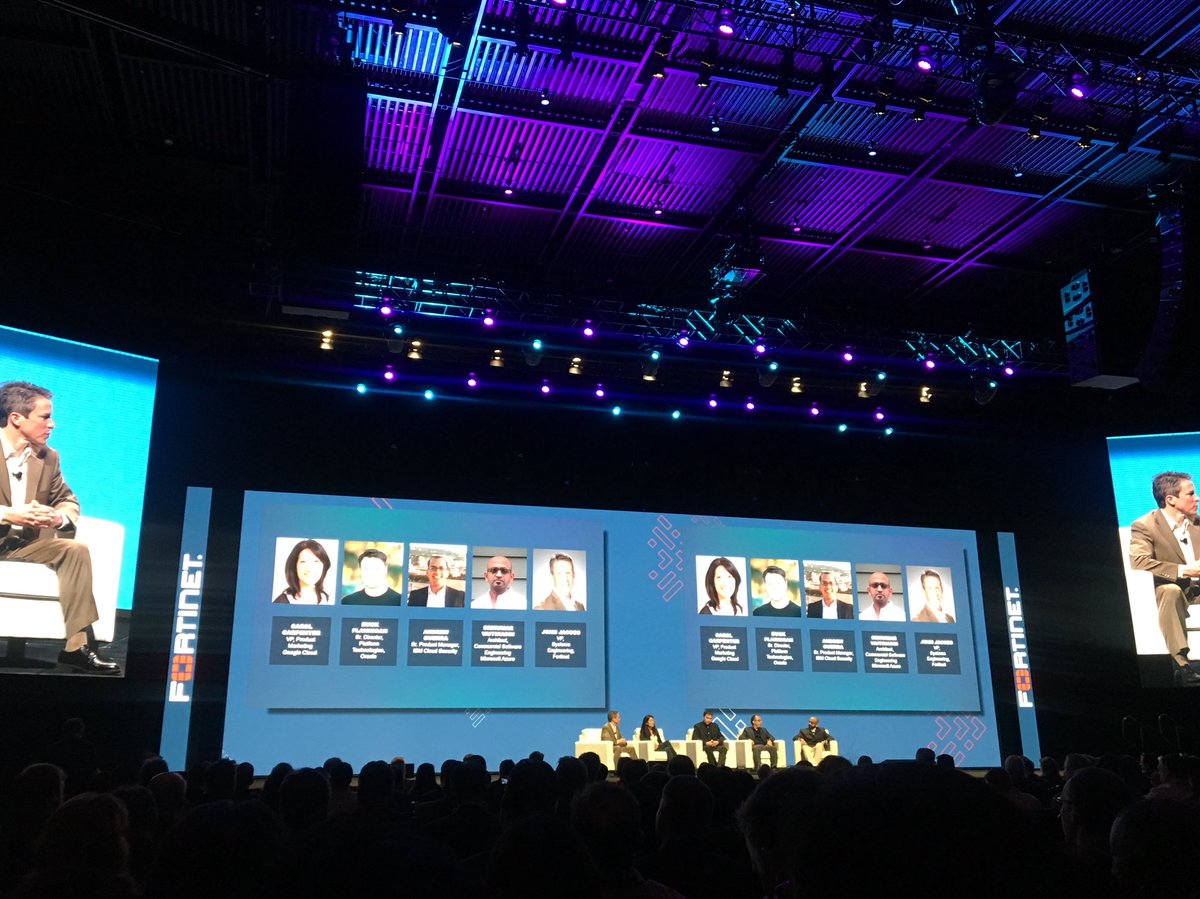 JesJi's tweet photo. Day 2 at the #Fortinet #Accelerate18 congres. On stage the enterprise leaders talking about Cloud security and pay per use. However the big question is - what drives innovation? https://t.co/147rbdBmah