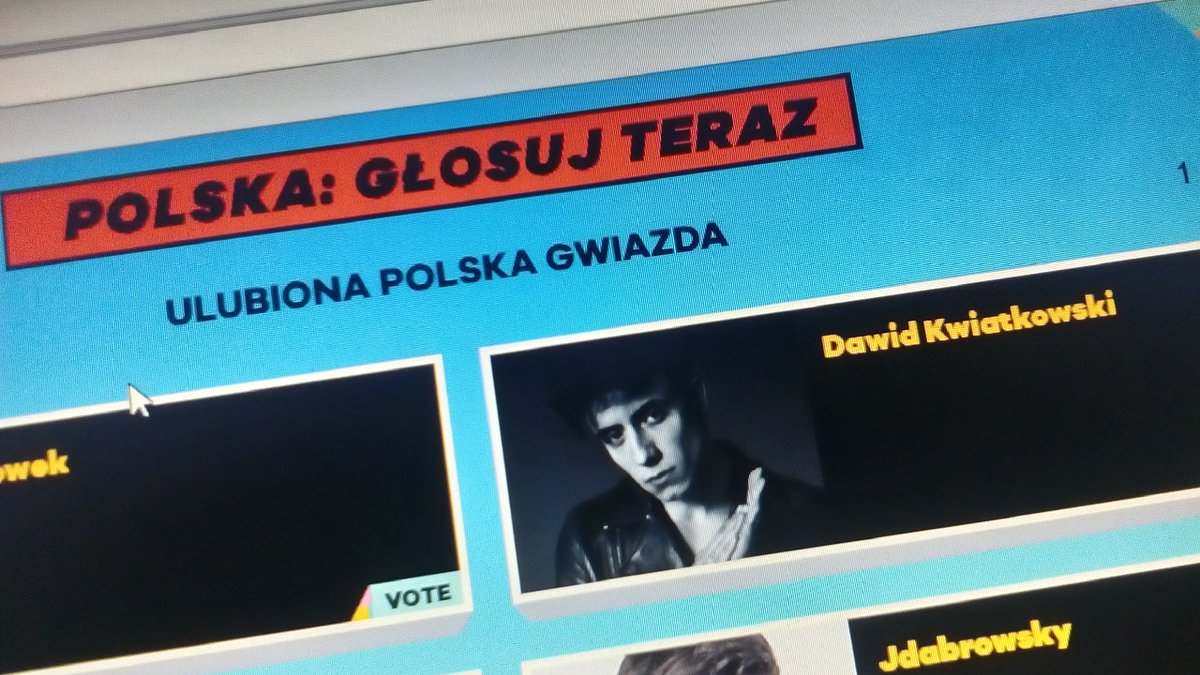 Głosujemy!  #KcaFavPolishStar #DawidKwiatkowski 
<a href="/kwiatkowskioff/">Dawid Kwiatkowski</a>