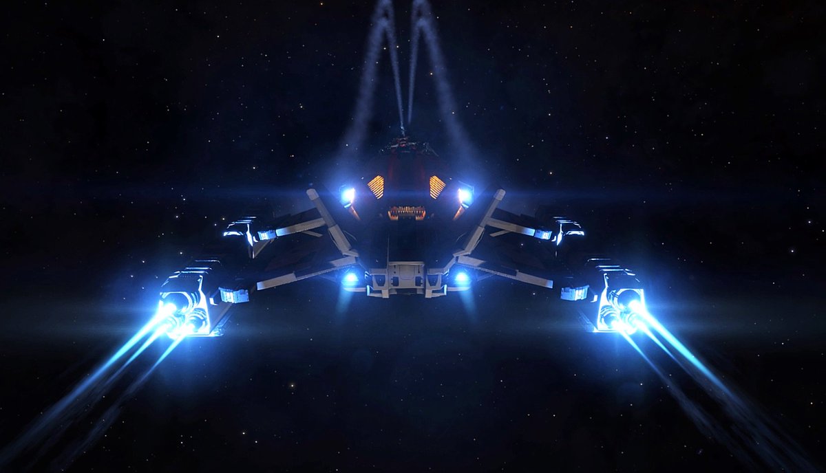FatherhoodWing's tweet photo. @FatherhoodWing Can you flip it? Yes. Yes you can, and it's awesome. #EliteDangerous #Beyond3.0 #AllianceChieftain #backwardsflying https://t.co/CoyjYd228v