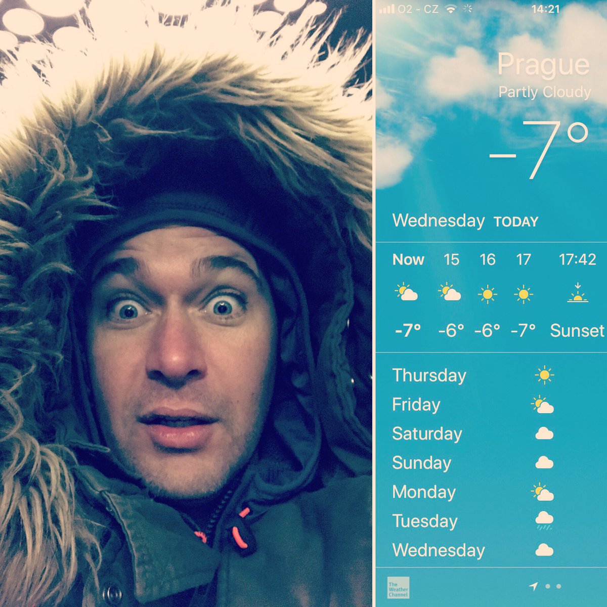 DazMayalukas's tweet photo. Back inside - it’s shockingly cold out there. This is why I don’t have an office! #prague #chilly #cantfeelmybutt #workfromhome #missingbarcelona #colderthanasnowmanscoldbits https://t.co/G7kNVZO59b