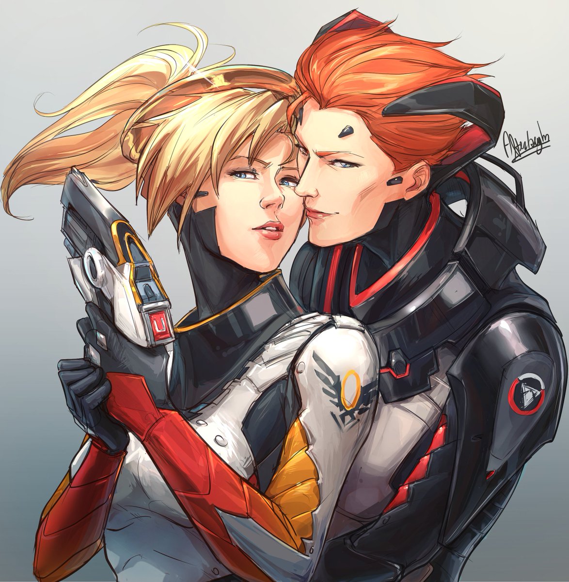 afterlaughs's tweet photo. When celshading turns a bit digital paint-ish
#moircy #moicy #overwatchfanart  #moiraodeorain #angelaziegler https://t.co/93RJ7wfg3t