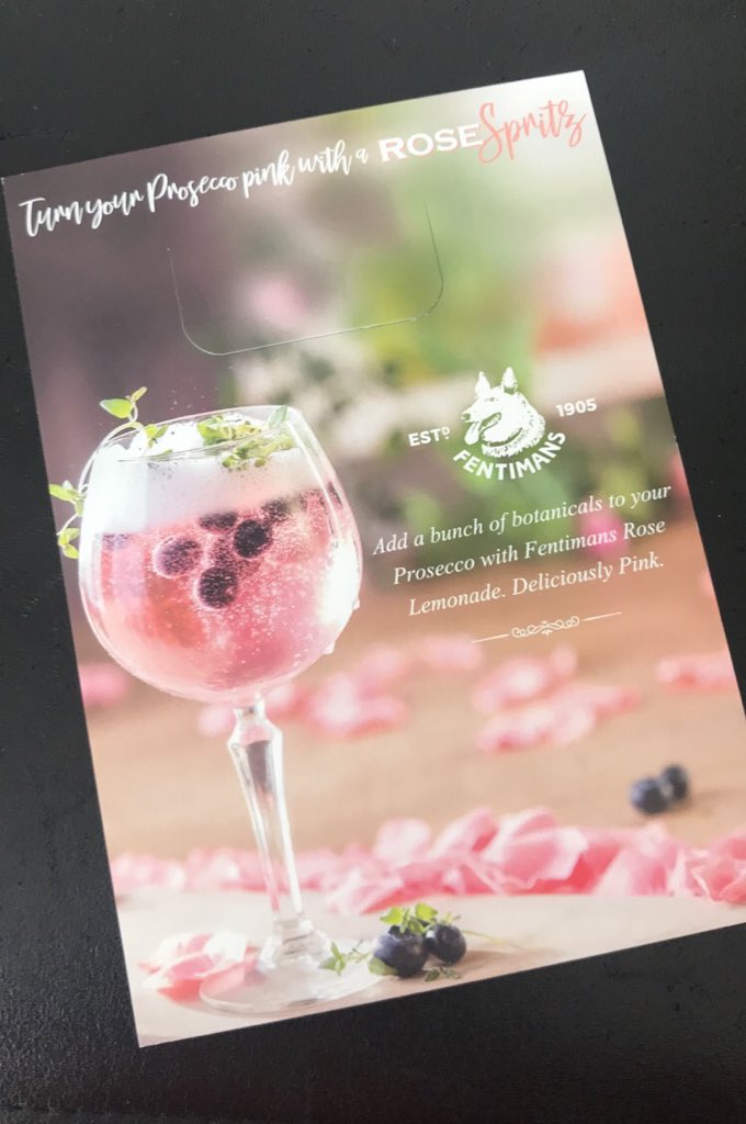 Any pubs/bars out there interested in offering something different and delicious this Mother’s Day? We have some Rose Spritz menu inserts available. 125ml prosecco + 125ml @FentimansLtd Rose Lemonade + botanicals = Rose Spritz 🌹 Contact me for me info Zoe@fentimans.com 💐