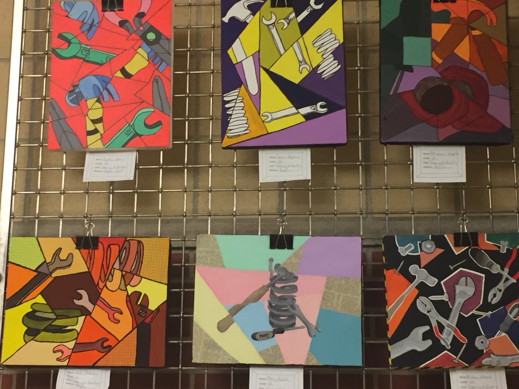 Chris_Heslinga's tweet photo. Shout out to Mrs. Termorshuizen and Ms. Migletz’s art students for their amazing work on display in the PAC!! https://t.co/Oeq74zmR4e