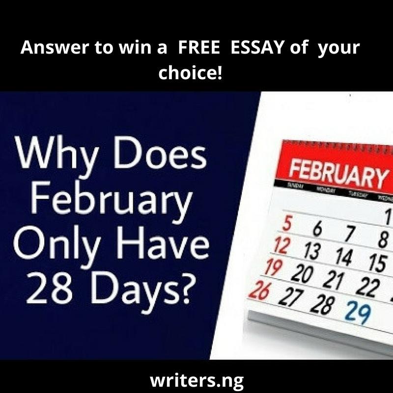 writersdotng's tweet image. Smart people get in here! Comment your answer and stand the chance to get a free 500words essay! #SMWLagos #leapyear #BuildInnovateGrow #WaybackWednesday
