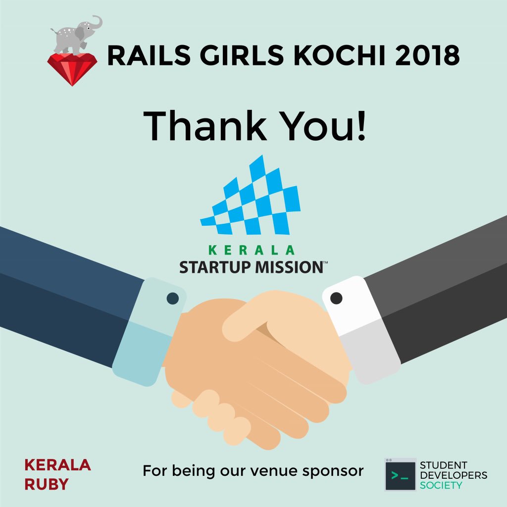 railsgirlskochi's tweet photo. We are happy and thankful to have @startup_mission as our venue sponsor.
#RailsGirlsKochi2018 #RailsGirlsKochi #RGK18 https://t.co/t5XnfSyL4N